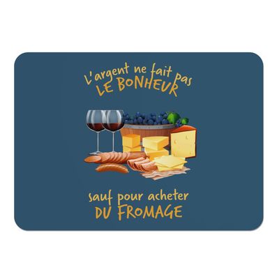 Placemat with Cork Backing, Blue Aperitif Design, Large Format