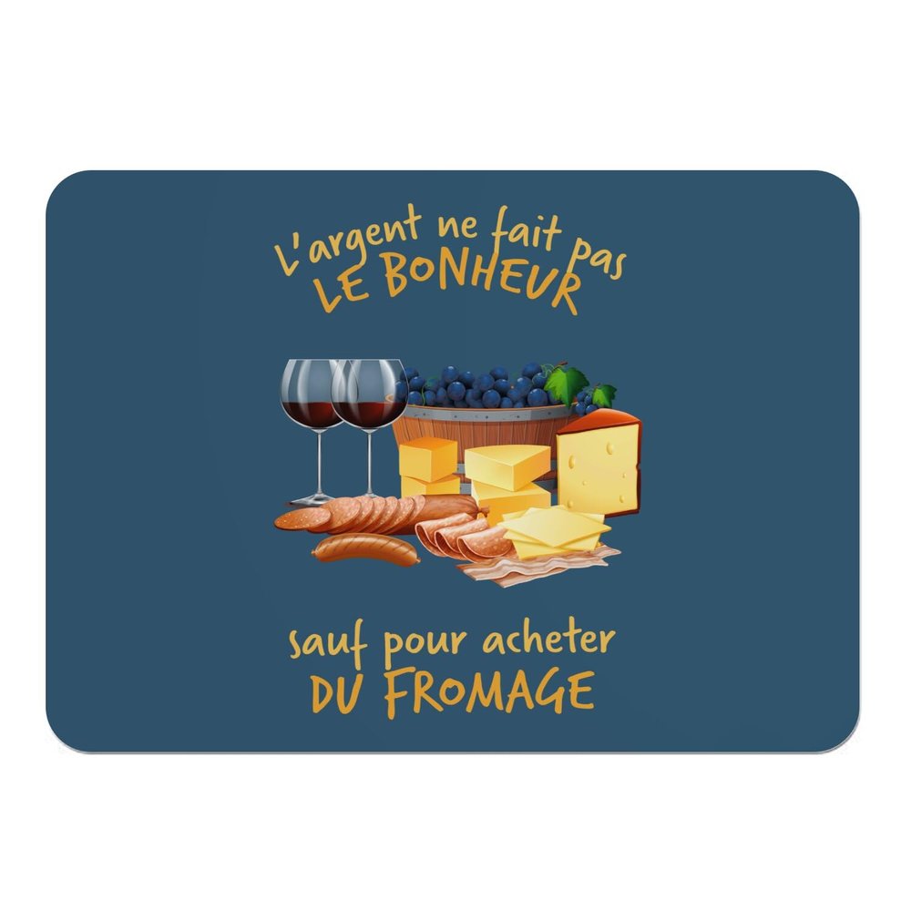 Placemat with Cork Backing, Blue Aperitif Design, Large Format