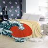 AKATIE Cozy Blanket 150 x 200 cm, Japanese-Style 3D-Printed Flannel Throw view 3