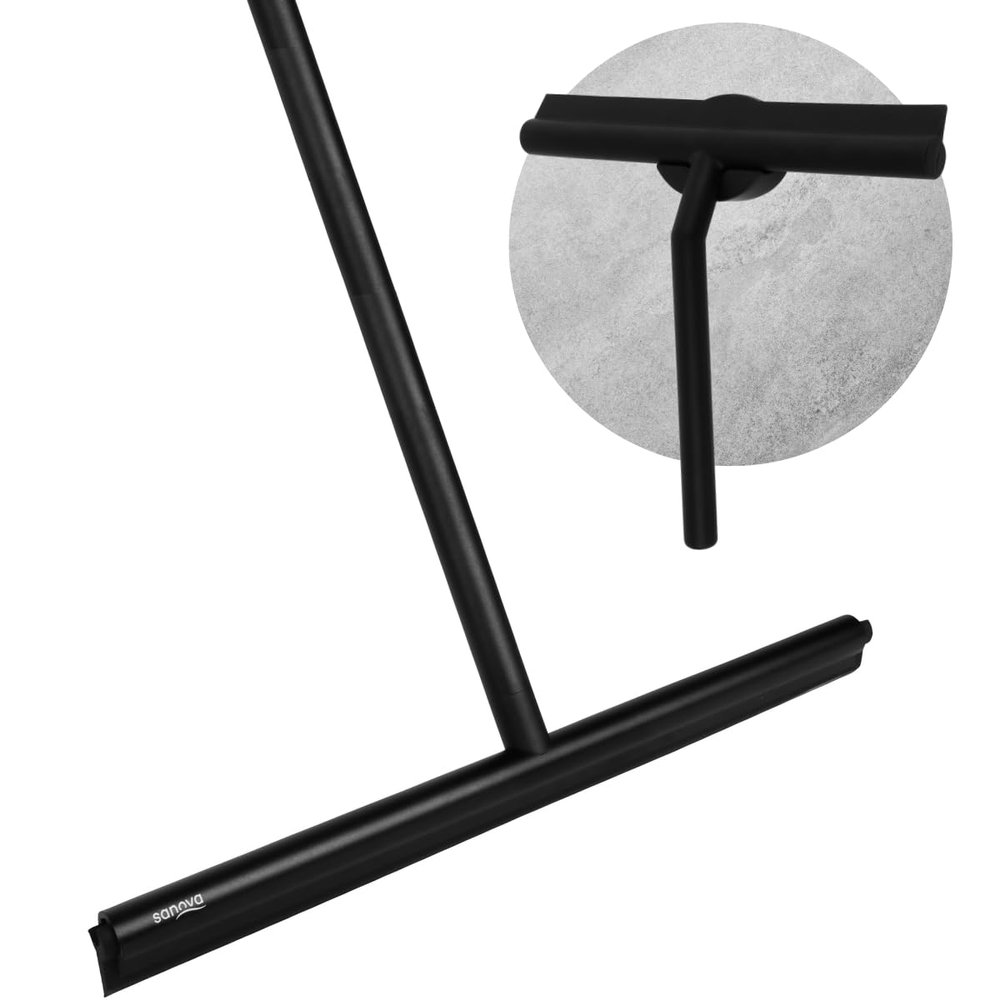 Sanova Luxury 2-in-1 Shower Squeegee Set, Matte Black