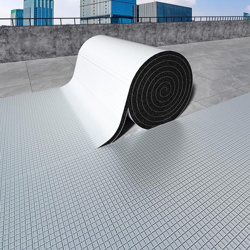 Self-Adhesive Rubber Insulation Panel, Reflective Foil, Soundproof Mat for Windows and Cars, 1 x 10 m, 20 mm