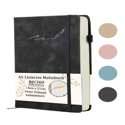 Soul Projekt A5 Lined Notebook and Journal with Elastic Band and Pen Holder