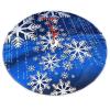 702 Christmas Tree Skirt, Snowflakes on Blue Royal Fleece view 1