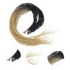 minkissy 2-Piece Gradient Long Ponytail Hair Extensions, Black-Brown Synthetic Hairpieces for Women, Daily Wear, Parties and Cosplay view 3