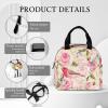 Insulated Lunch Bag with Summer Bird Rose Flower and Pink Butterfly Design view 4