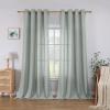 CUCRAF Linen-Look Curtains with Grommets, 2-Pack, 260 x 140 cm, Sage Green, Semi-Sheer view 1