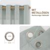 CUCRAF Linen-Look Curtains with Grommets, 2-Pack, 260 x 140 cm, Sage Green, Semi-Sheer view 4