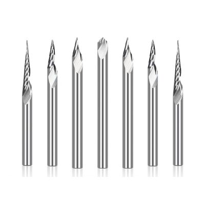 DharKi PCB Engraving Bit, 3.175 mm Shank, V-Shape, 10–90°, Carbide CNC Router Bit, 0.3 mm Tip