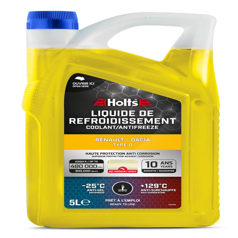 Holts HAFR0004B Type D Coolant Antifreeze for Renault and Dacia, 5 L
