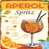 DODINO 20 x 30 cm Retro Metal Sign, Aperol Spritz Cocktail Recipe Decor view 1