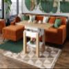 designimpex Cleo Convertible Height-Adjustable Coffee Table, 75/150 cm, Oak Gold/Matte White view 1