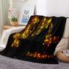Aotximlat Music Note Blanket, Black Plush Throw with Gold Music Symbols view 2