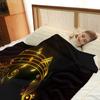Aotximlat Music Note Blanket, Black Plush Throw with Gold Music Symbols view 4