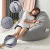 FANSU Solid Linen Bean Bag Cover, Unfilled, Indoor/Outdoor, Washable, Dark Gray, L view 2