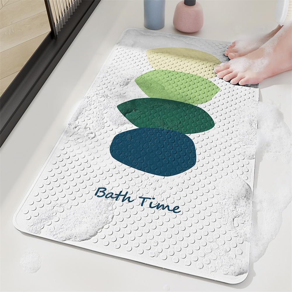 Morbuy 70 x 40 cm Kids' Bath Mat, Non-Slip, Machine-Washable, Abstract Design