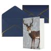 Gray Plum Deer Thank-You Card with Envelope for Business, Wedding, Baby Shower, 11.5 x 16 cm view 2