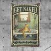 Tapsterys Sea Turtle Wall Tapestry, “Get Naked Unless You Are Just Visiting—Don’t Make It Weird,” Bar and Man Cave Decor, 100 x 150 cm view 1