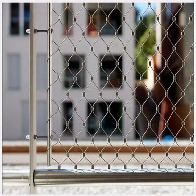 GZHERVICES Flexible Stainless Steel Cable Mesh, Balcony and Stair Safety Net, Multipurpose Garden Fence, Animal Cage (Color: Silver, 3 mm; Size: 2 x 9 m)