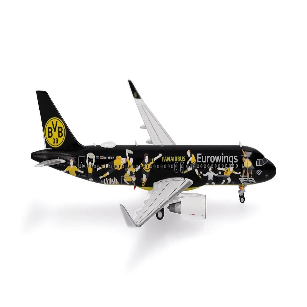 Herpa Eurowings Airbus A320 BVB Fan Airbus D-AEWM, 1:400 Scale