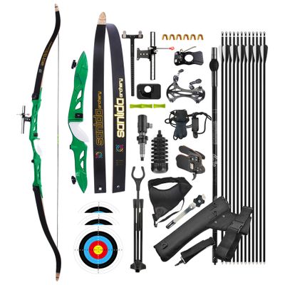 surwolf Takedown Recurve Bow Set for Adults, Competition Recurve Bow, 66/68/70 in, 16–40 lb, Green, Right-Handed, 68 in–24 lb