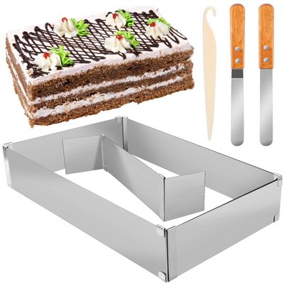 Ezydka Adjustable Rectangular Stainless Steel Baking Frame Set