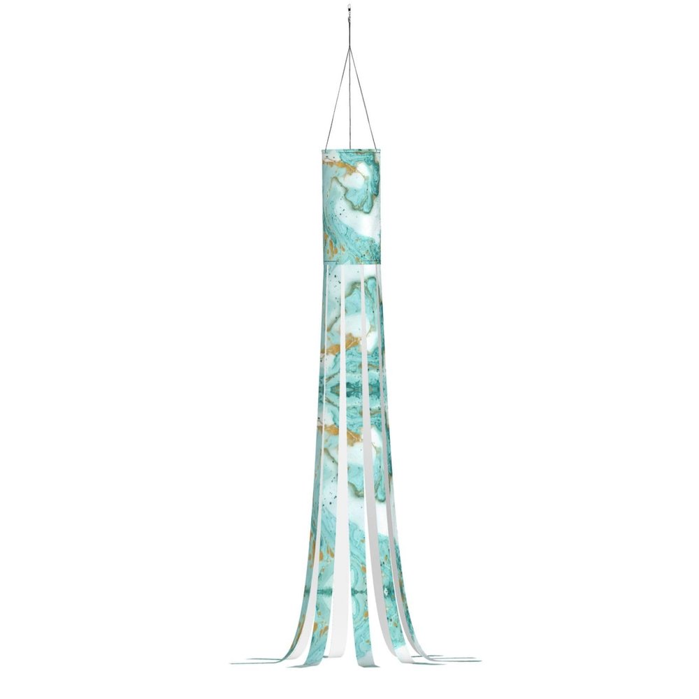 Ghostly Turquoise Marble Witch Windsock