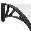 BaraSh Door Canopy, Black and Transparent, 240 × 80 cm, Polycarbonate Lean-to Canopy view 4