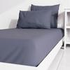 Atmosphre Solid-Color Fitted Sheet, 90 x 190 cm, Denim Blue view 1