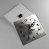 ARTTOR Modern Square Glass Wall Clock, Black and White People Design, 5485 view 3