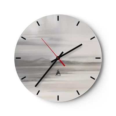 ARTTOR Modern Round Glass Wall Clock, 30 x 30 cm, Abstract Pastel - 5520