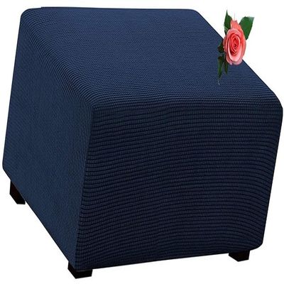 MeRcri Rectangular Velvet Jacquard Ottoman Cover, Stretch Slipcover (#13, 150 x 70–95 cm)