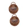 BESTonZON 2-Piece Hanging Rattan Baskets for Flower Arrangements view 1