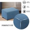 MeRcri Rectangular Velvet Jacquard Stretch Ottoman Cover, 90 x 70–85 cm view 4