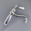 Vintage Brass Bathroom Faucet for Under-Counter Basin, Hot and Cold Mixer, Silver view 3