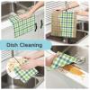 FRODOTGV St. Day Terry Dish Towels, Green/White Buffalo Check view 2