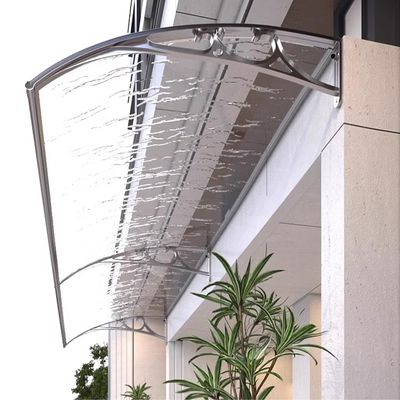Arched Polycarbonate Door Canopy, 32 x 165 in, Modern Style