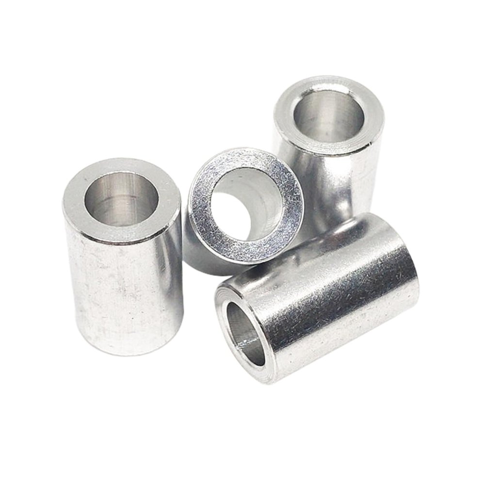 10-Pc. M3/M4/M5/M6/M8 Silver Aluminum Alloy Threadless Round Spacer Washers, M8 × 16 × 6 mm
