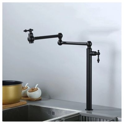 Modern Deck-Mount Pot Filler Faucet, Chrome