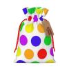 Stylish Polka-Dot Christmas Gift Bag with Drawstring Closure view 1
