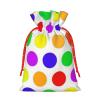 Stylish Polka-Dot Christmas Gift Bag with Drawstring Closure view 2