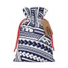 Blue Polynesian Maori Tribal Pattern Christmas Gift Bag with Drawstring view 1