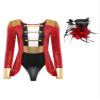 iEFiEL Women's Ringmaster Costume Bodysuit, Long Sleeve, Red, 4XL view 1