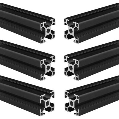 Coavoo 3030 T-Slot Aluminum Profiles, 1240 mm, Black, 6-Pack