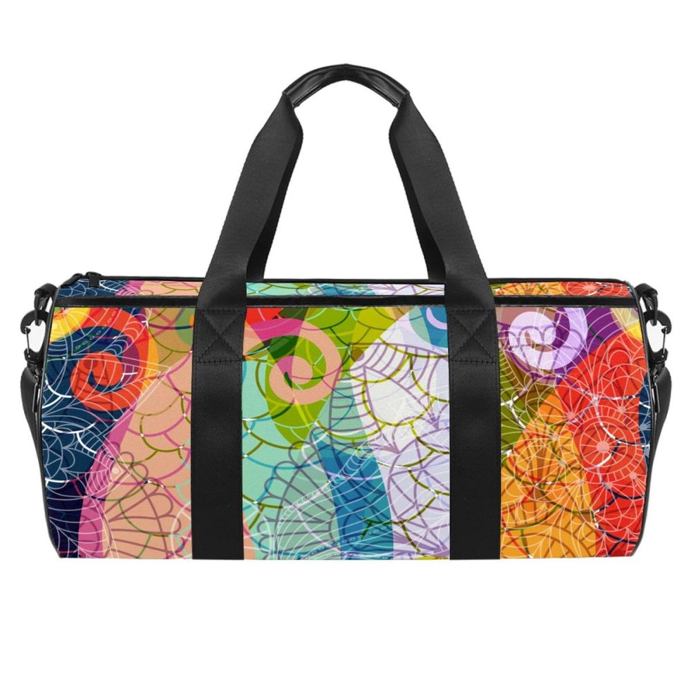 Colorful Paisley and Mandala Sports Bag, 17.7 x 9 x 9 Inches