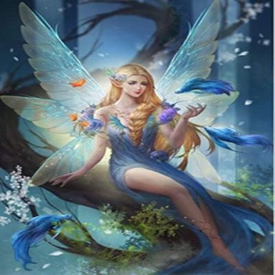 Wingkin Fantasy Elf Fairy Ornamental Fish 11-Count Stamped Cross-Stitch Kit, 40 x 50 cm