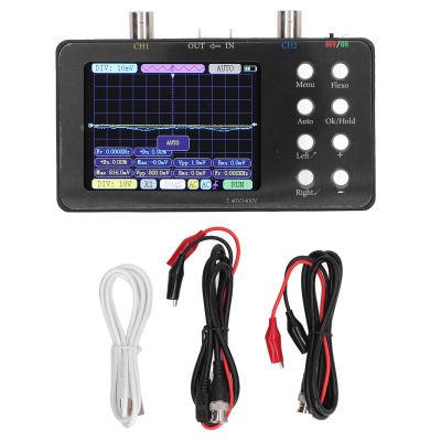 Spacnana Portable Digital Oscilloscope, 2 Channels, 2 MHz Bandwidth, 50 M Sampling Rate, 3.2-inch LCD, Backlit Trigger Function, SPACNANAT0I67GRE1X