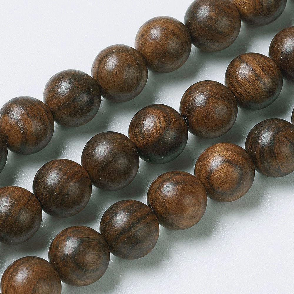 48 8 mm Natural Yellow Rosewood Beads for DIY Jewelry