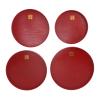 Red Solid Wood Chinese-Style Tea Serving Trays, 4-Piece Set view 4
