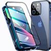 TOPF&B iPhone 15 Pro Max Magnetic 360° Case with Front and Back Tempered Glass, Blue view 1