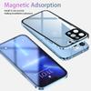 TOPF&B iPhone 15 Pro Max Magnetic 360° Case with Front and Back Tempered Glass, Blue view 2